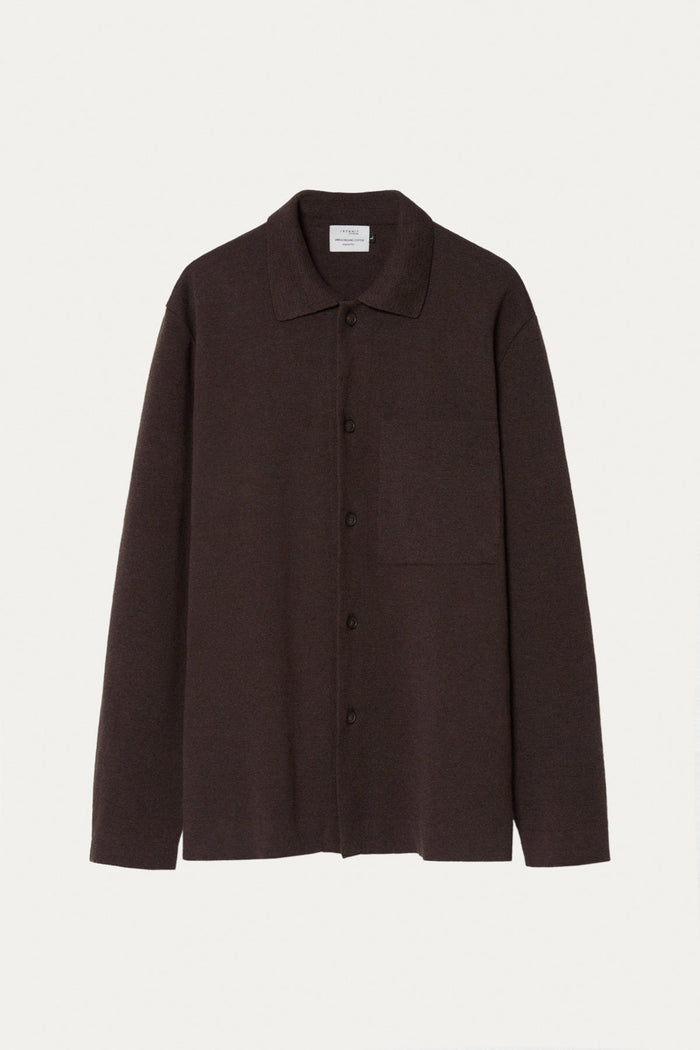 the linen cotton lightweight overshirt brown