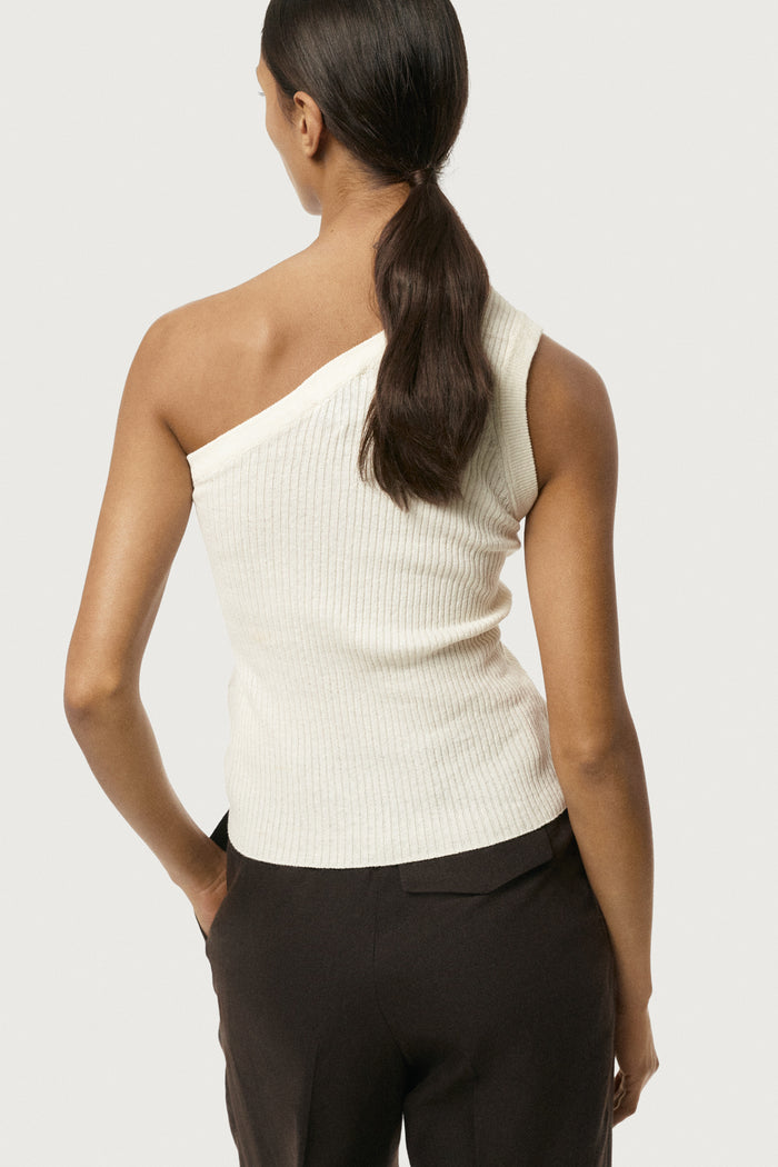 The Linen Cotton One-Shoulder Top