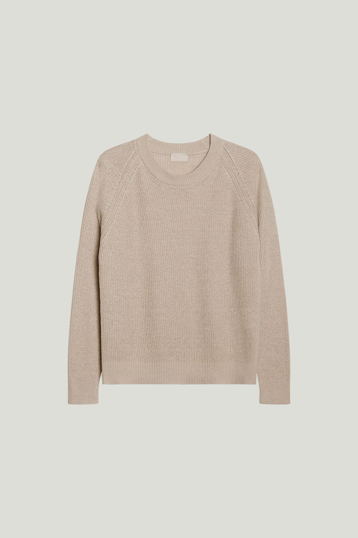 linen cotton ribbed sweater hay