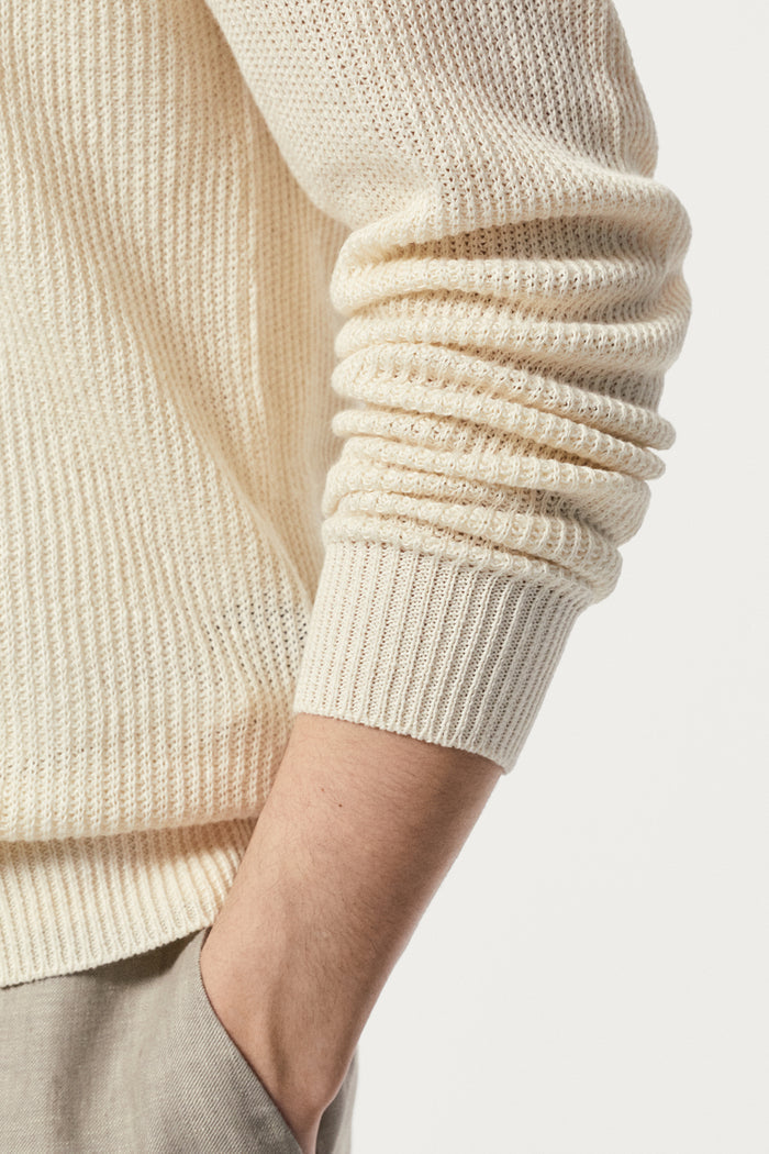 The Linen Cotton Ribbed Cardigan