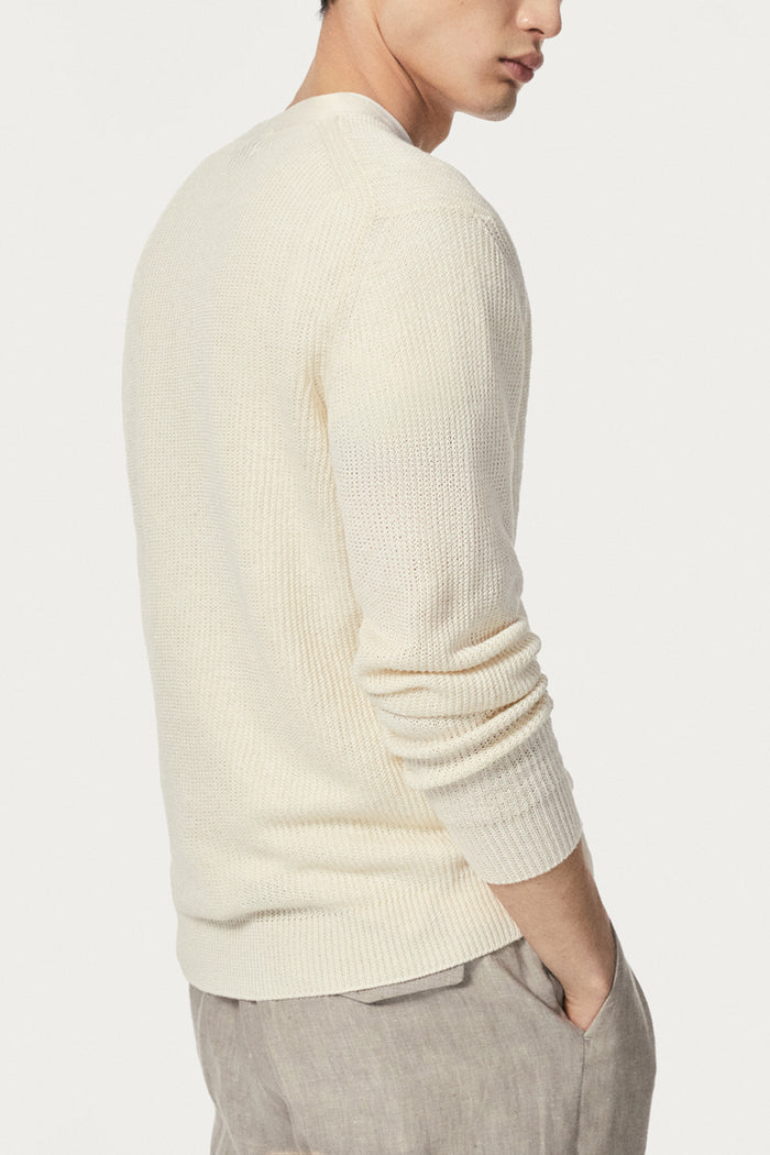The Linen Cotton Ribbed Cardigan