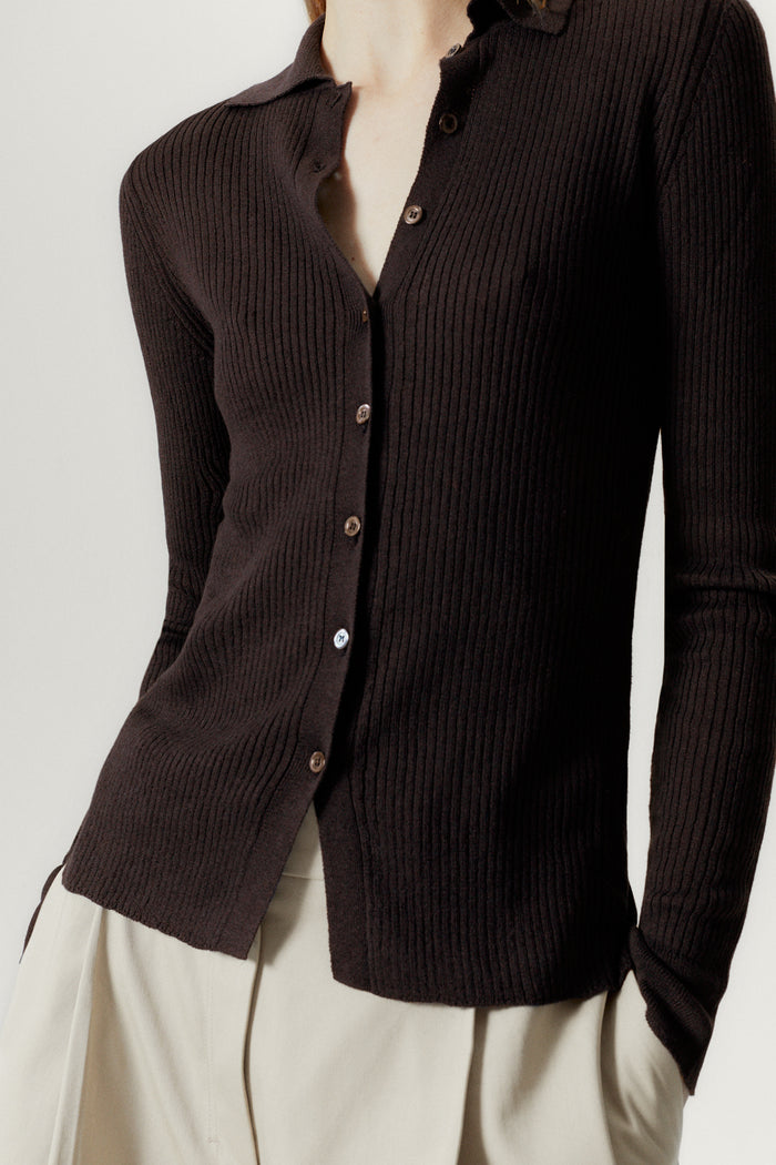 The Linen Cotton Ribbed Shirt - Imperfect Version