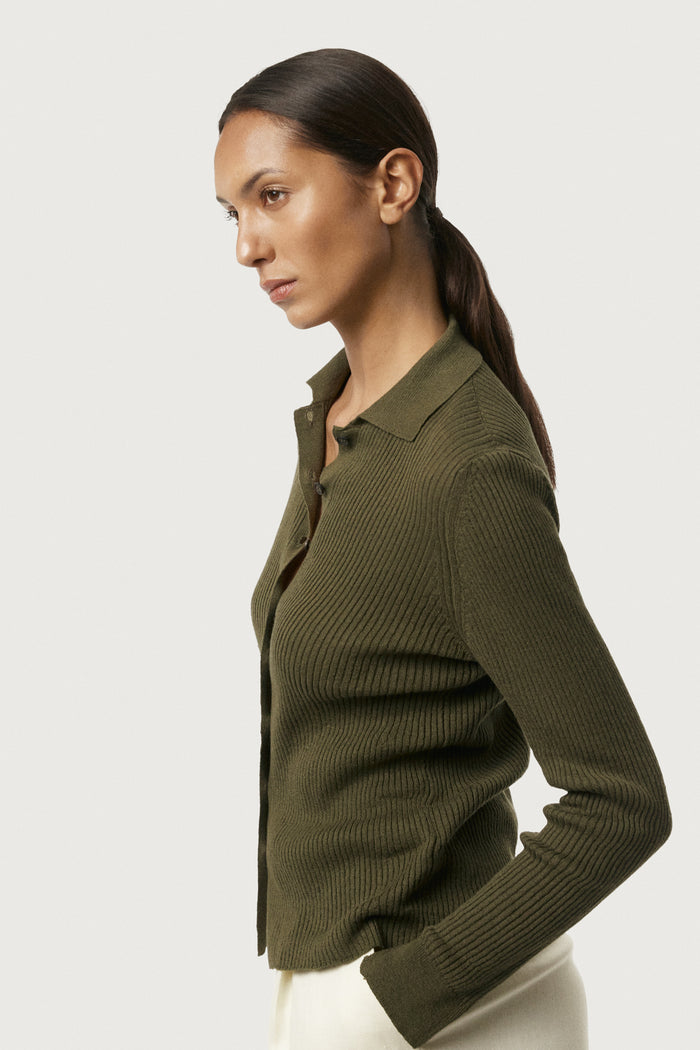 The Linen Cotton Ribbed Shirt