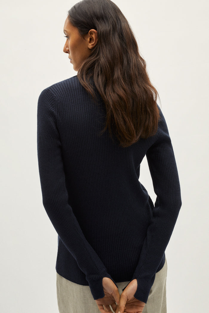 The Linen Cotton Ribbed Shirt blue
