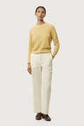 The Linen Cotton Ribbed Sweater Saffron
