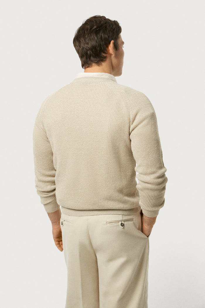 The Linen Cotton Ribbed Sweater Hay