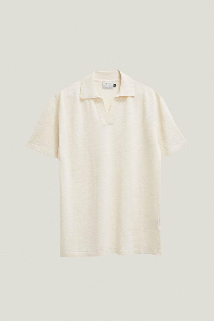 the linen cotton vintage polo milk white