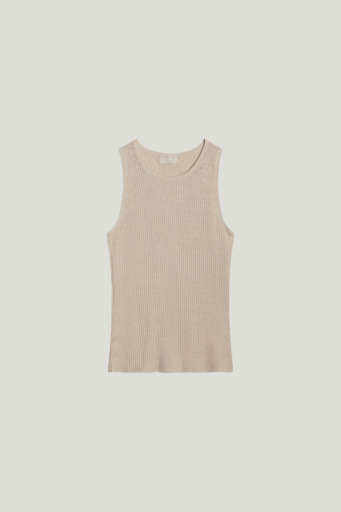 linen cotton ribbed tank top hay