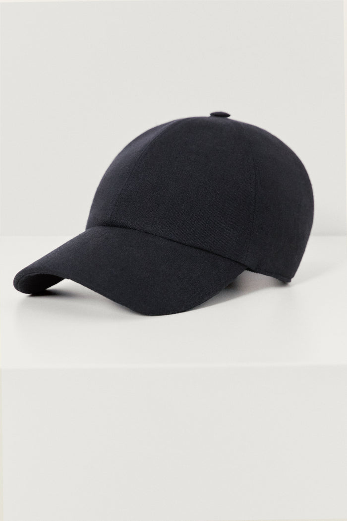 The Linen Twill Baseball Hat - black-navy