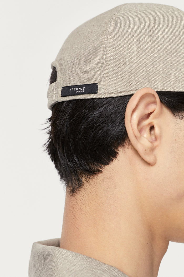 The Linen Twill Baseball Hat - sand melange