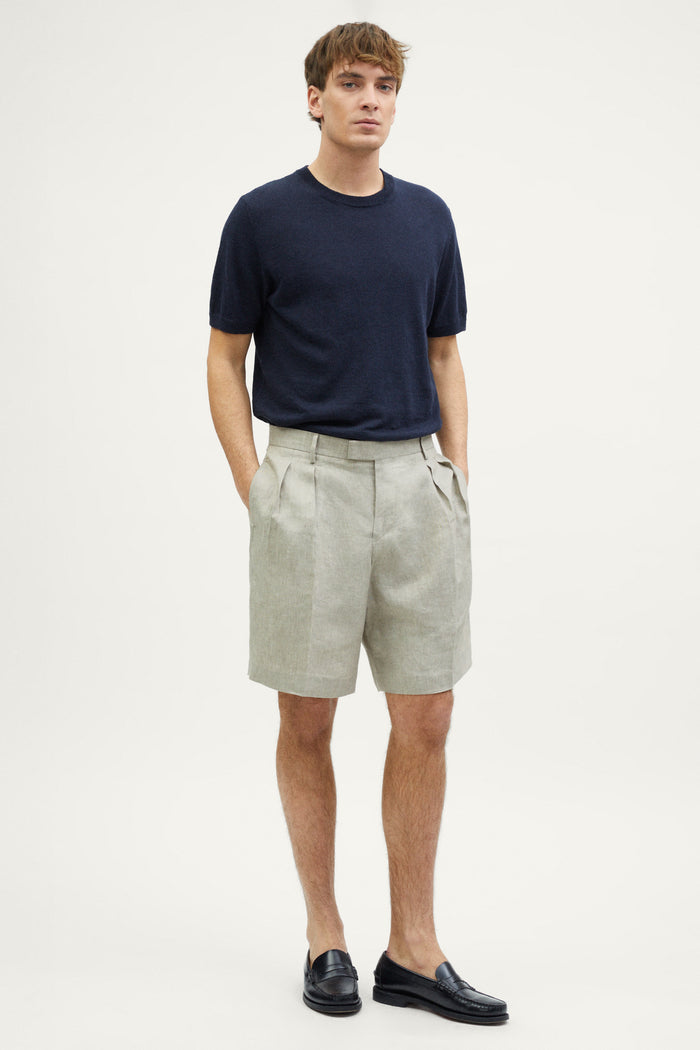 The Linen Twill Bermuda Shorts - sand melange