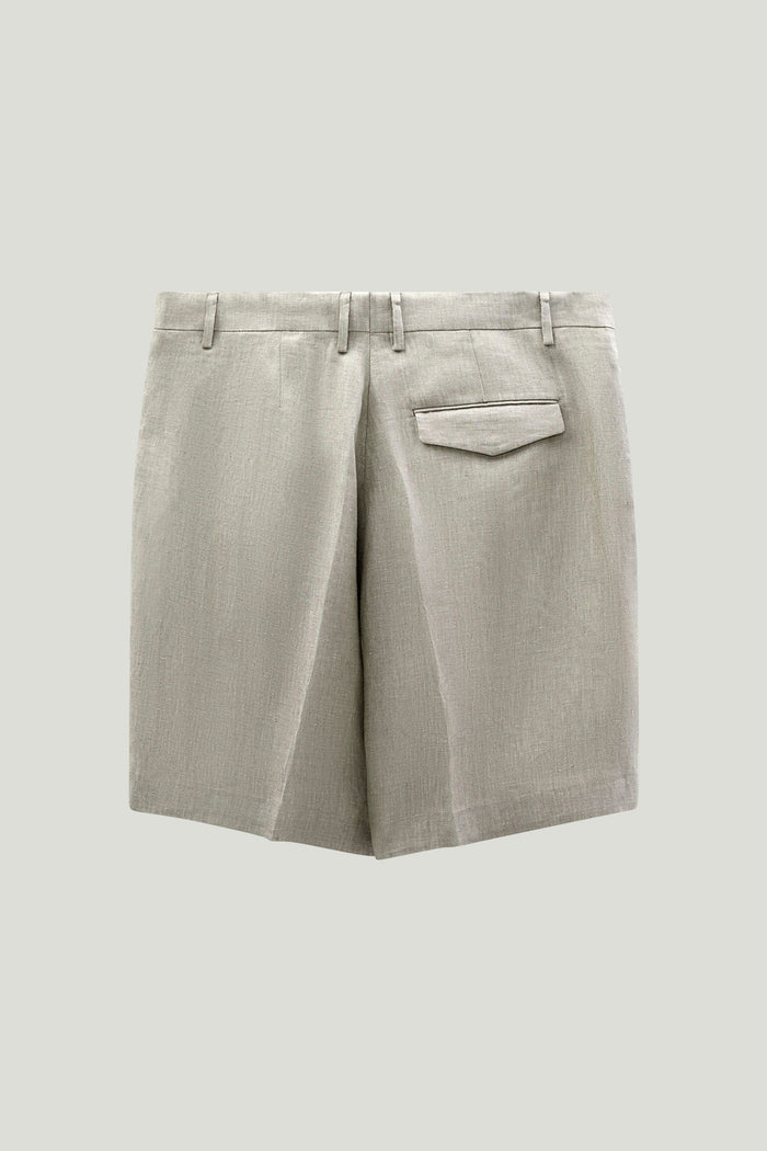 The Linen Twill Bermuda Shorts - sand melange