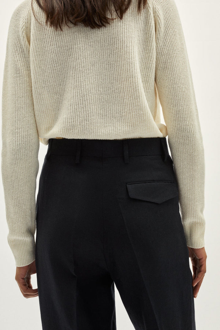 the linen twill pants black