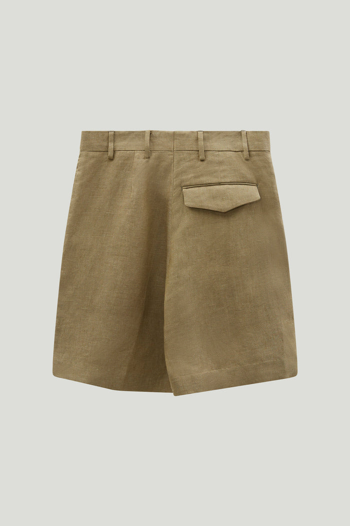 The Linen Twill Shorts - sage green