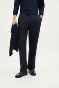 The Linen Twill Trousers - dark blue