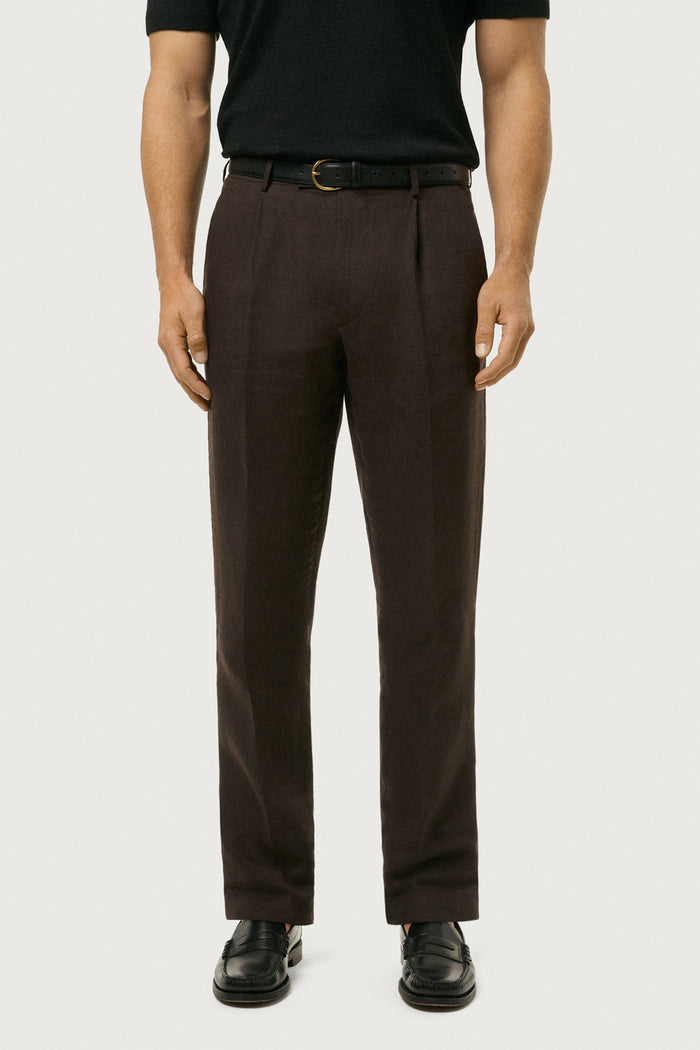 The Linen Twill Trousers Cafe Noir