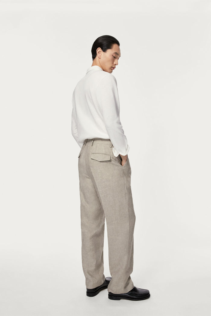 The Linen Twill Trousers sand melange