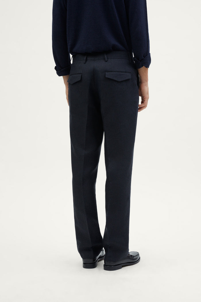 The Linen Twill Trousers - dark blue