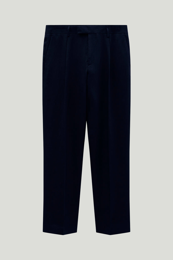 The Linen Twill Trousers - dark blue