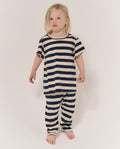 The Little Boxy Crew. Novelty -- Navy and Cream Scholar Stripe TEES THE GREAT. PS24 LITTLE