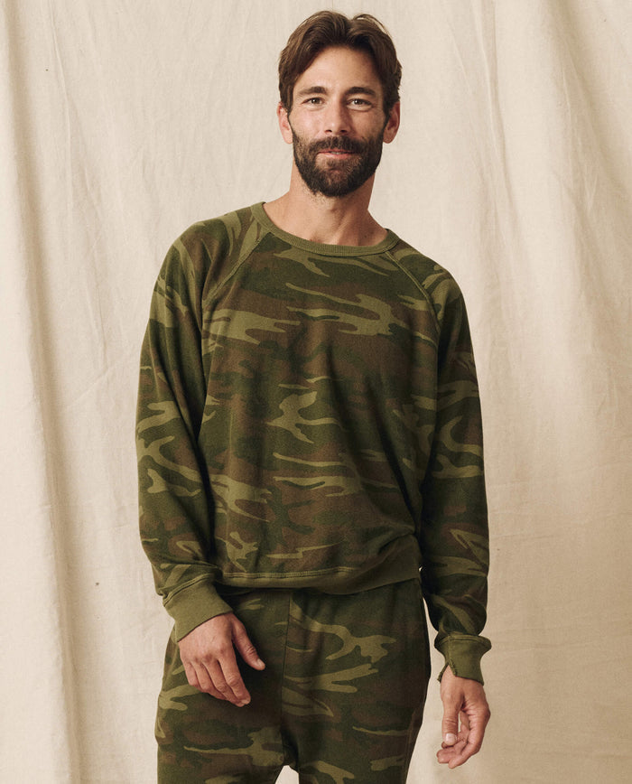 The Men's College Sweatshirt. -- Deep Woods Camo SWEATSHIRTS THE GREAT. SP24 MEN CAMO