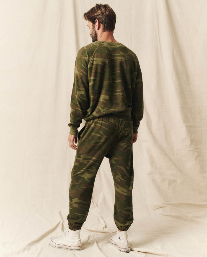 The Men's College Sweatshirt. -- Deep Woods Camo SWEATSHIRTS THE GREAT. SP24 MEN CAMO
