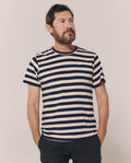 The Men's Slim Tee. -- Navy and Cream Scholar Stripe TEES THE GREAT. PS24 MEN