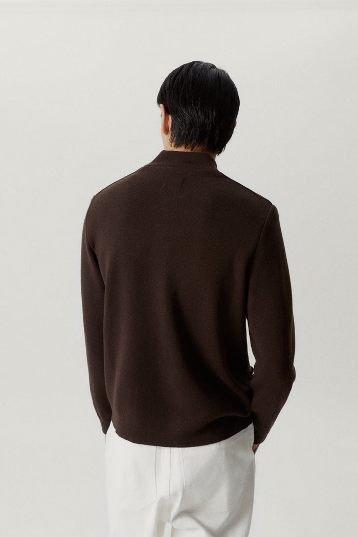 the merino wool bomber mocha brown