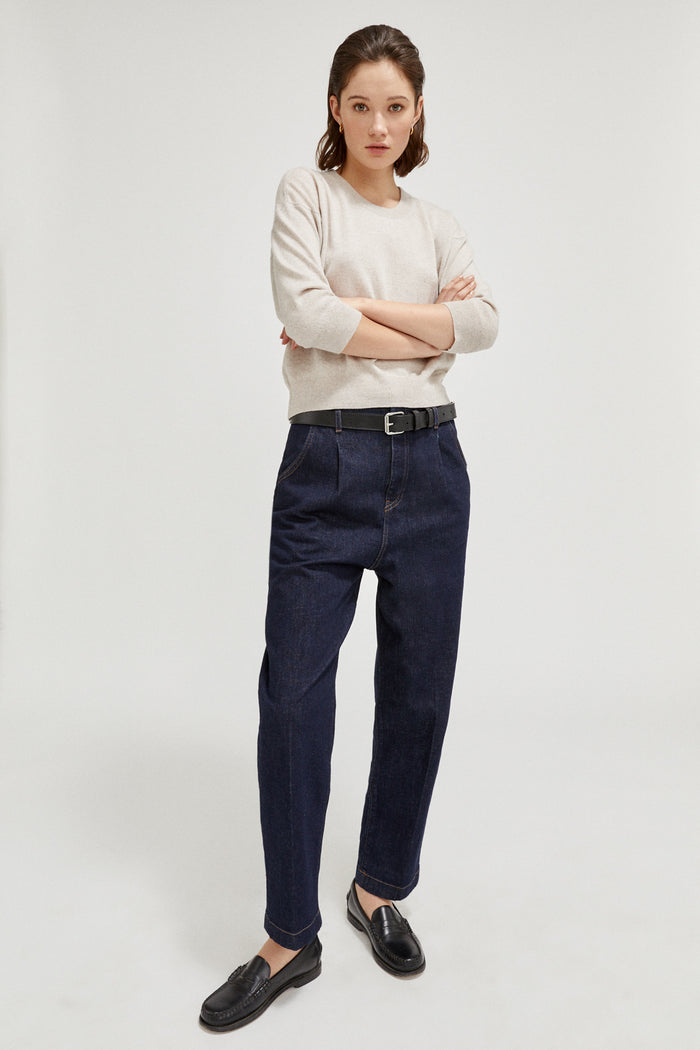 the merino wool boxy t shirt greige