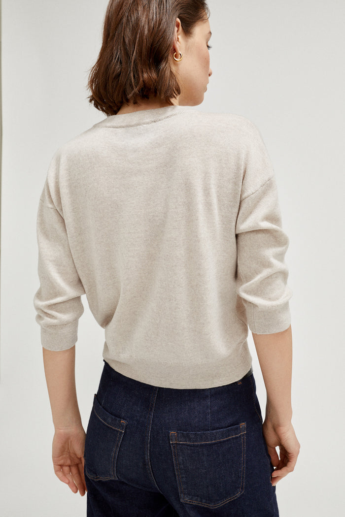 the merino wool boxy t shirt greige