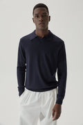 the merino wool polo oxford blue