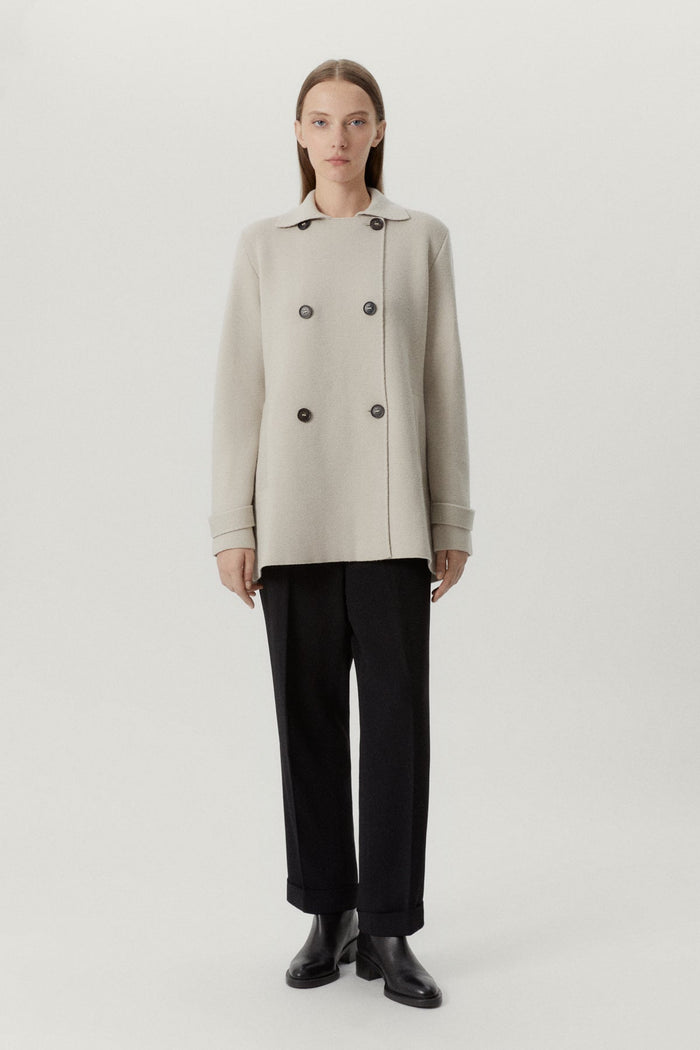 the merino wool double breasted jacket pearl