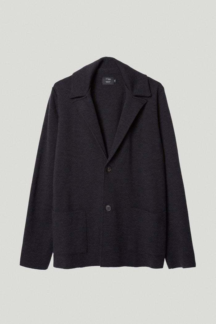 the merino wool knit blazer anthracite