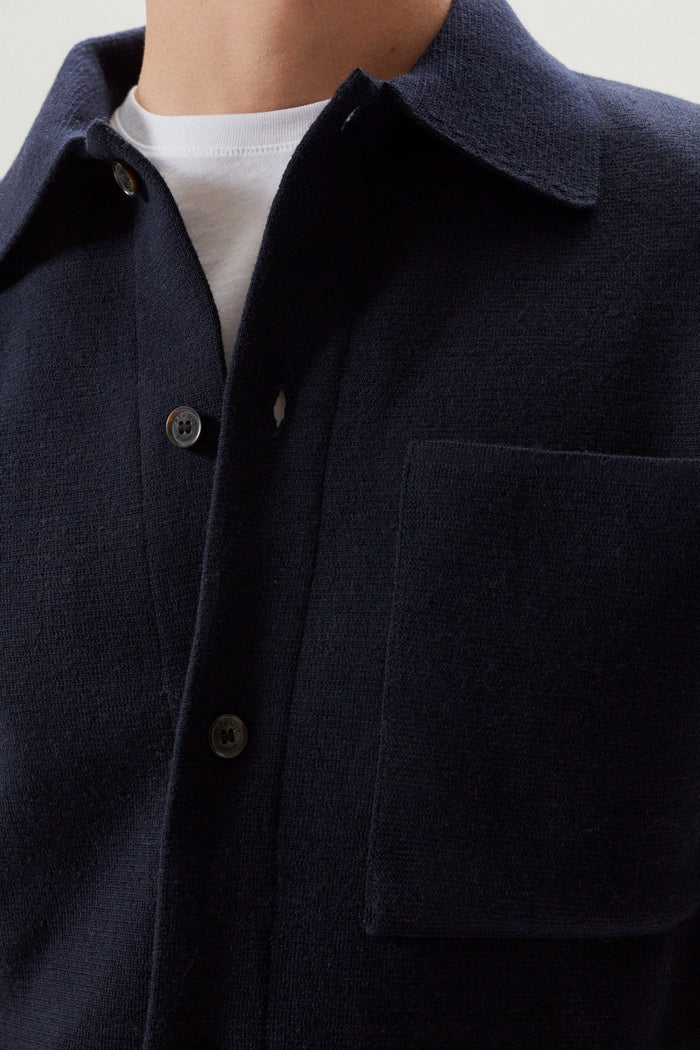 the merino wool overshirt oxford blue