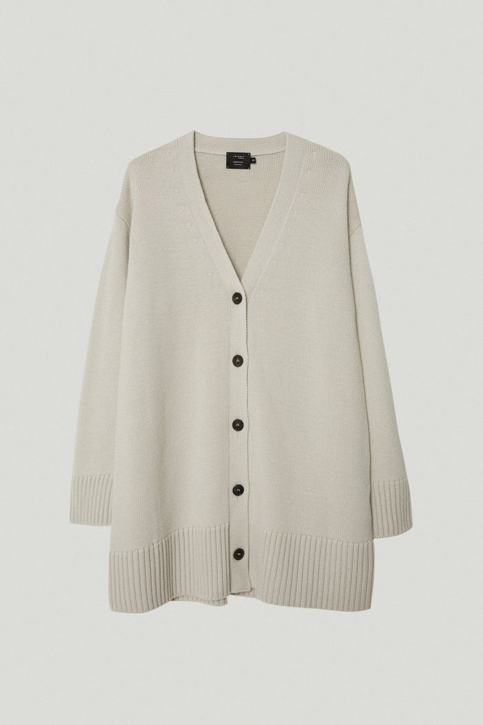 the merino wool oversize cardigan pearl