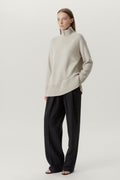 the merino wool oversize high neck pearl