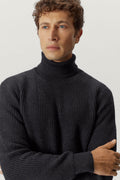 the merino wool ribbed high neck anthracite