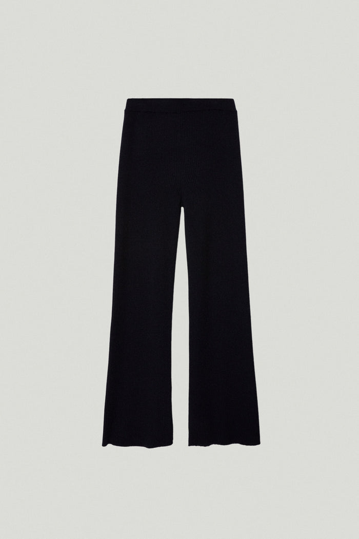 the merino wool ribbed pants x black