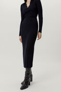 the merino wool ribbed skirt oxford blue