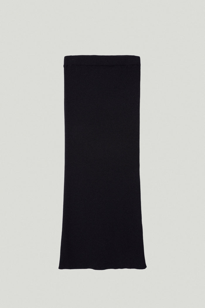 the merino wool ribbed skirt oxford blue