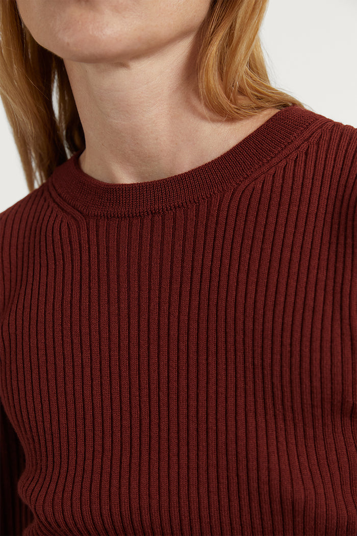 The Merino Wool Ribbed Sweater Tuscan Red