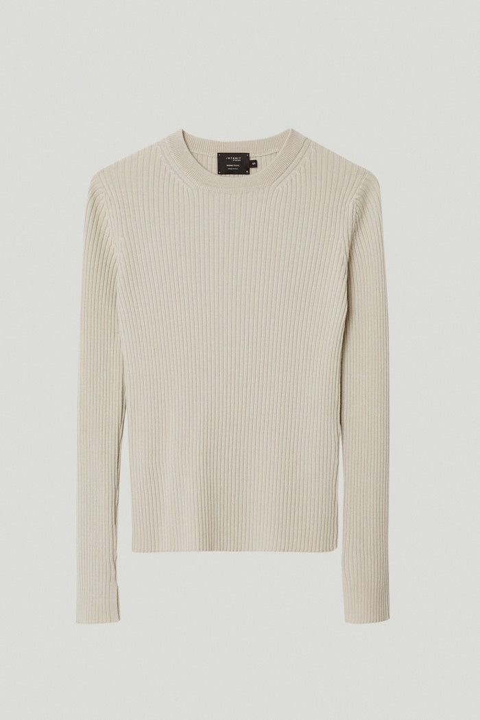 the merino wool ribbed sweater 2 pearl