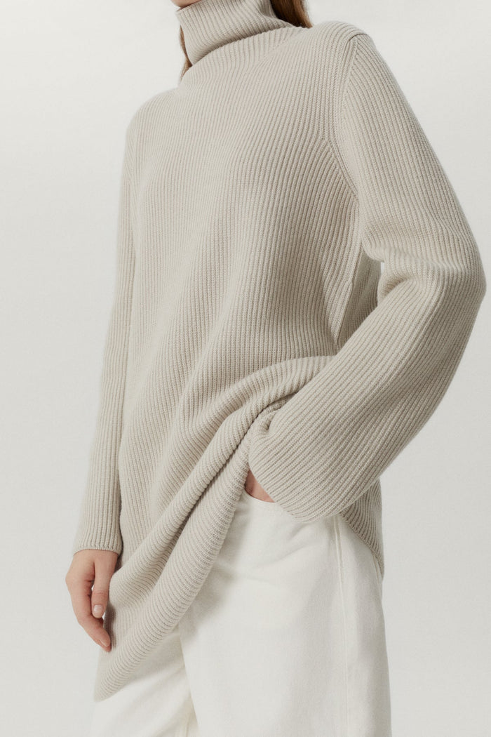 the merino wool short ribbed dress pearl
