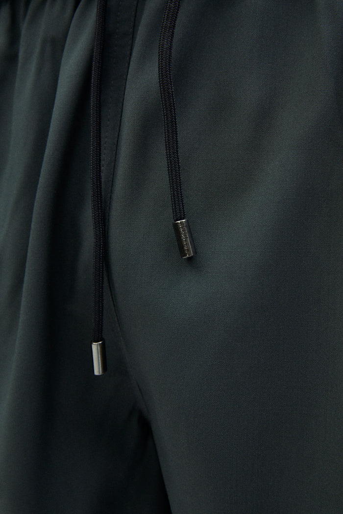 the merino wool swim shorts dark military green