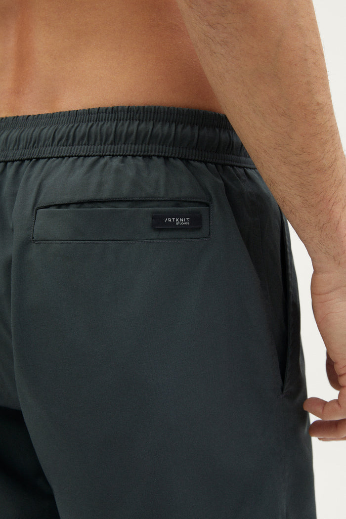 the merino wool swim shorts dark military green