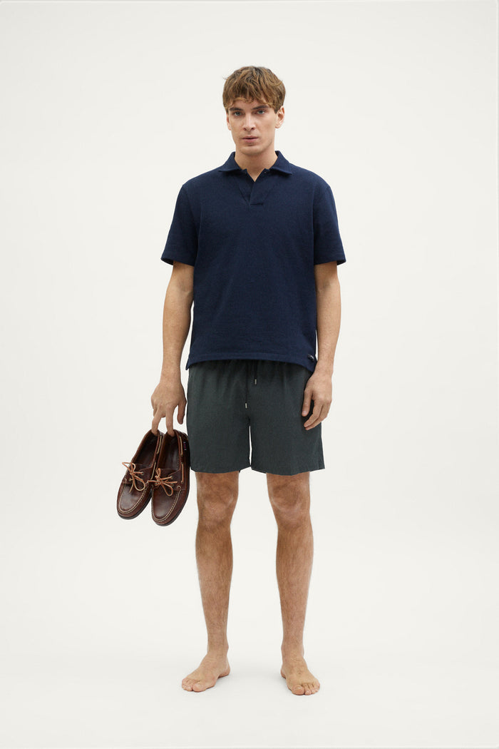 the merino wool swim shorts dark military green