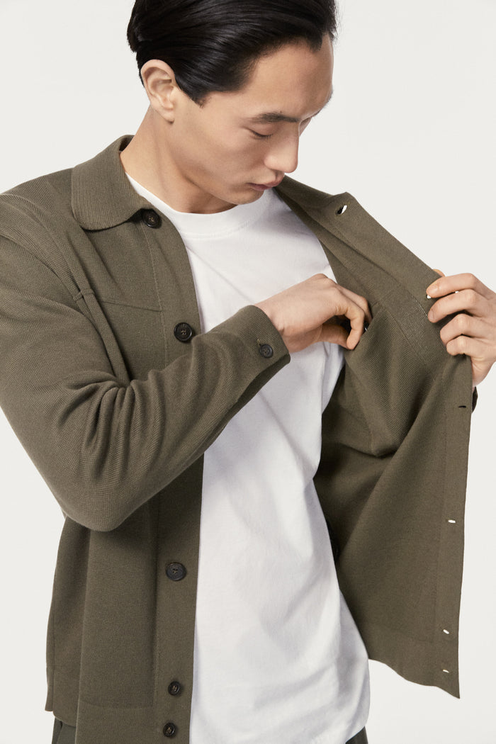 The Organic Cotton Boxy Jacket kaki green