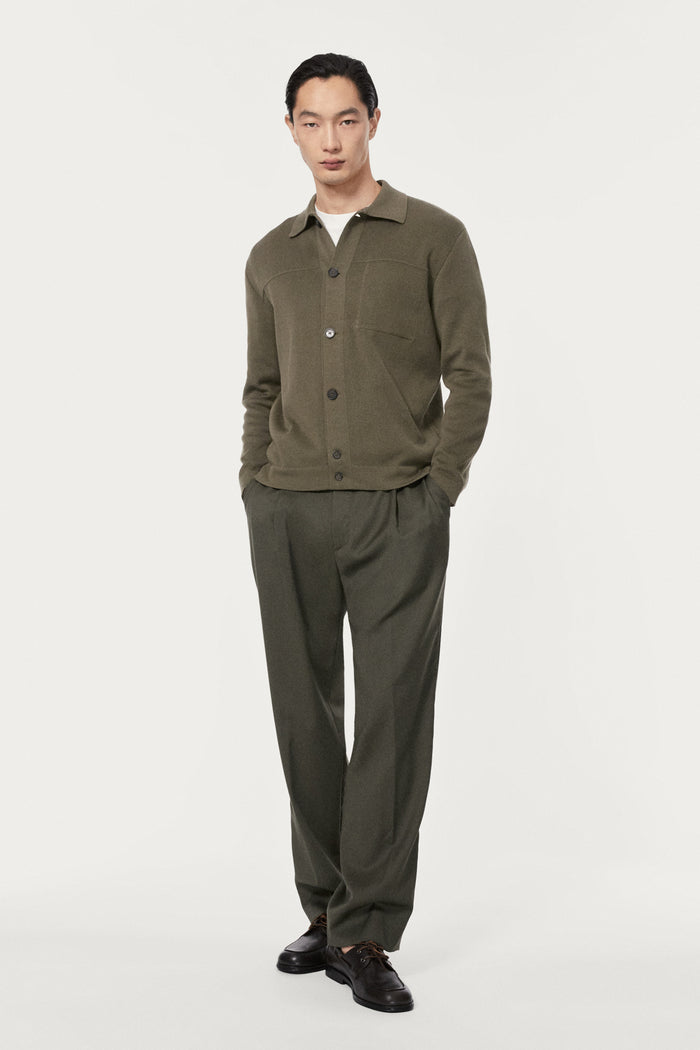 The Organic Cotton Boxy Jacket kaki green