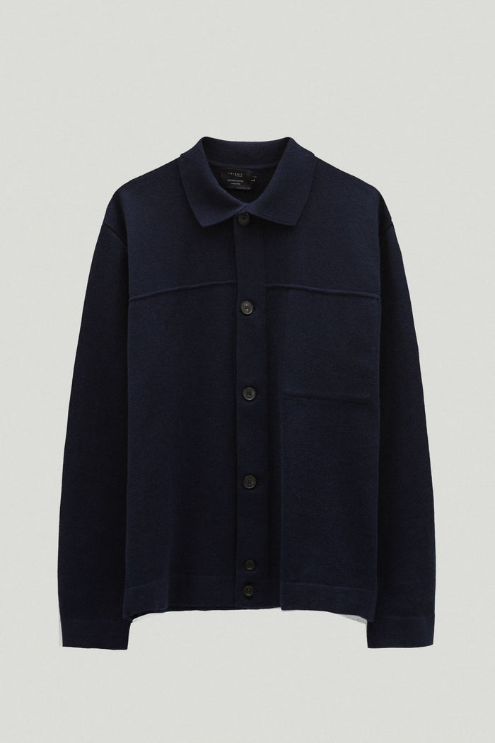 the organic cotton boxy jacket deep blue