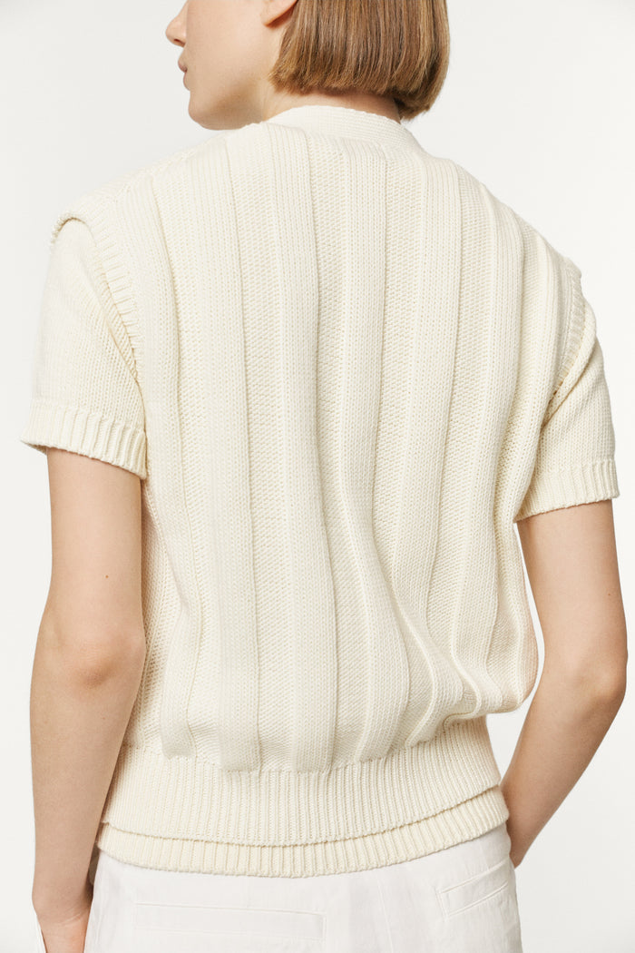 The Organic Cotton Flat Rib Tricot Vest